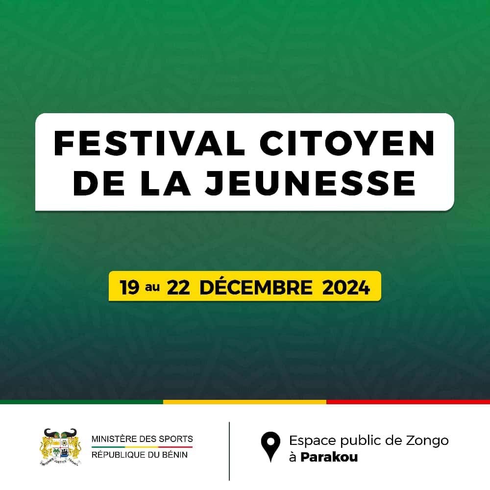 FESTIVAL CITOYEN DE LA JEUNESSE: Parakou sous les feux de la rampe du 19 au 22 décembre 2024